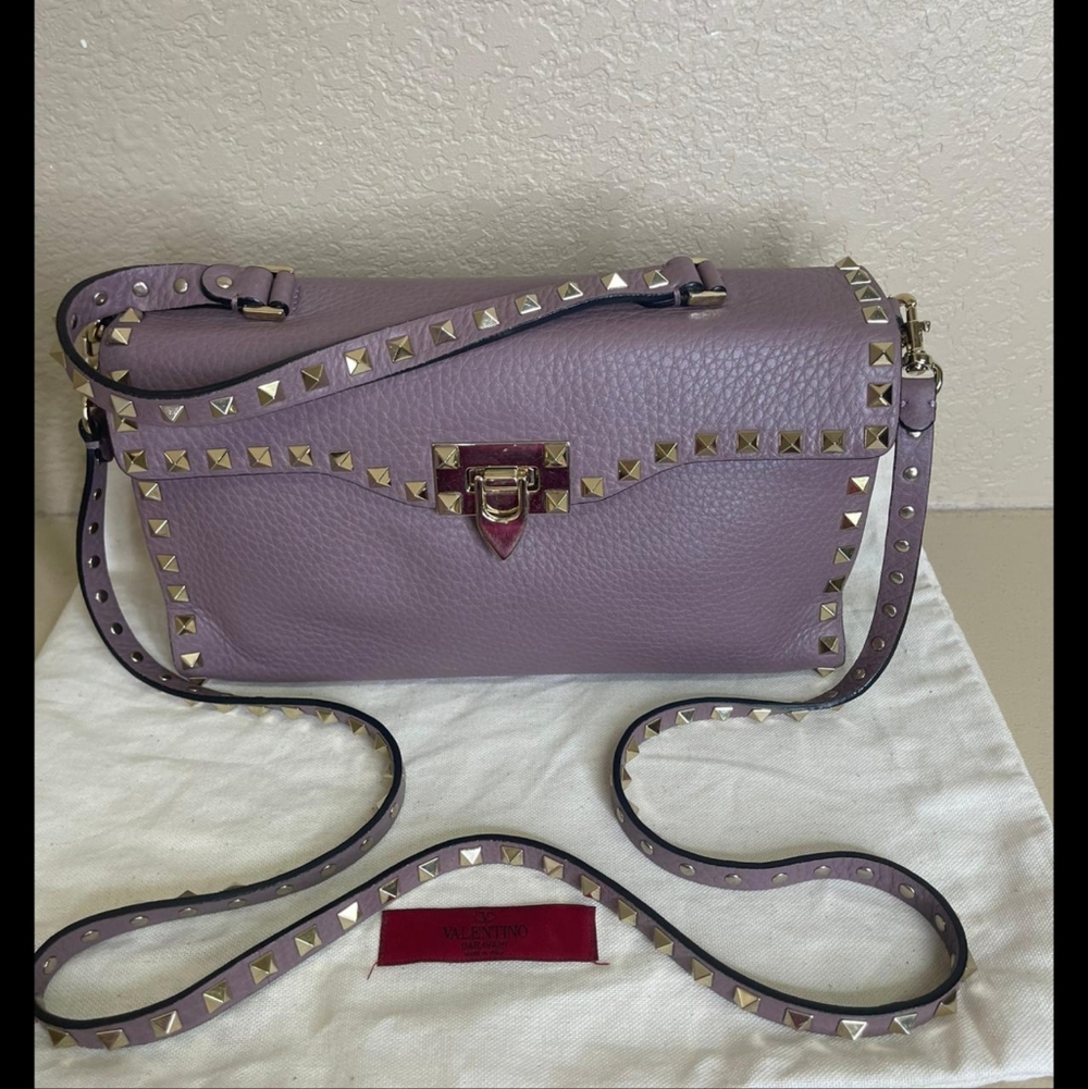 Valentino Lavender Studded Crossbody Bag
